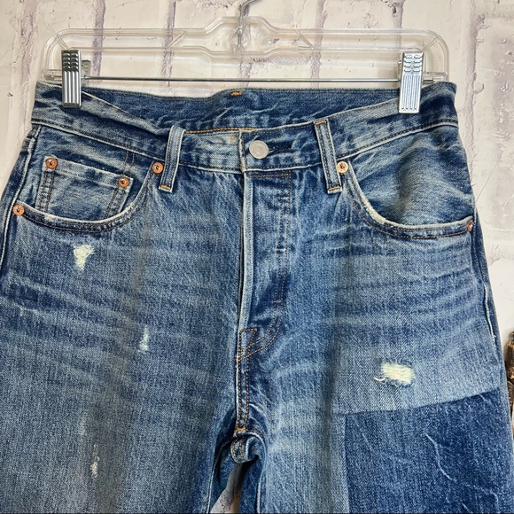 Levi’s 501 Patchwork Ragged Lands Denim Jeans - Picture 4 of 13
